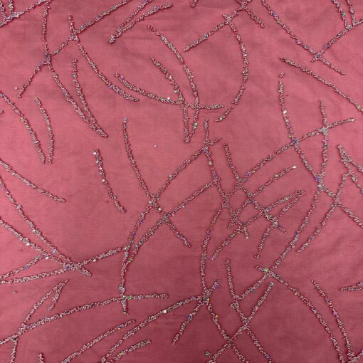 organza rouge feu d'artifice argent 1