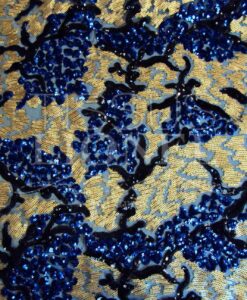 pailleté tie and dye bleu et or
