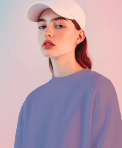 Alternative view of Tissu sweat molleton polaire parme