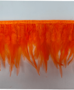 Plume de coq orange foncé 12 cm