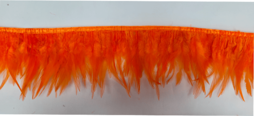 Plume de coq orange foncé 12 cm