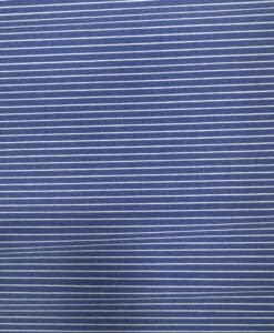 Alternative view of Popeline coton à fines rayures bleu jeans