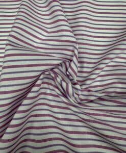 Popeline coton à fines rayures fushia