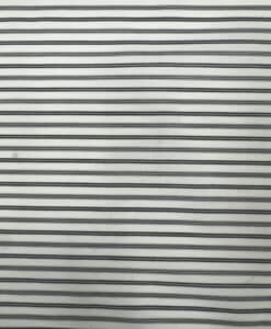 Alternative view of Popeline coton à fines rayures noir et gris