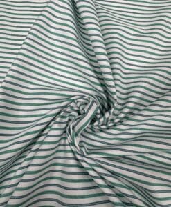 Popeline coton à fines rayures vert