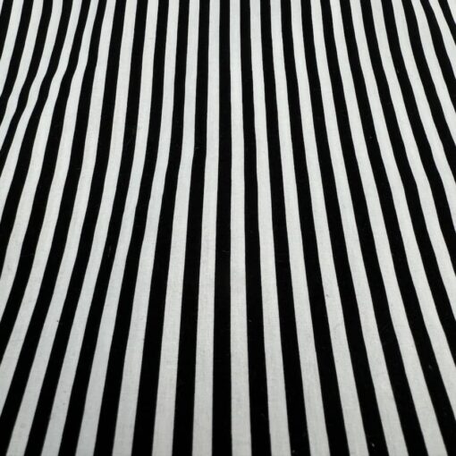 Popeline de coton rayure noir et blanc