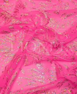 resille lycra rose fluo pailleté psycho argent hologramme