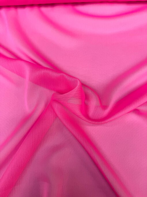 MOUSSELINE CHANGEANTE DEUX FILES ROSE FLUO