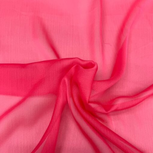 MOUSSELINE CHANGEANTE DEUX FILES ROSE FRAMBOISE