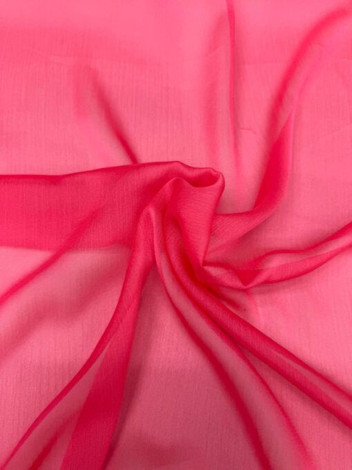 MOUSSELINE CHANGEANTE DEUX FILES ROSE FRAMBOISE