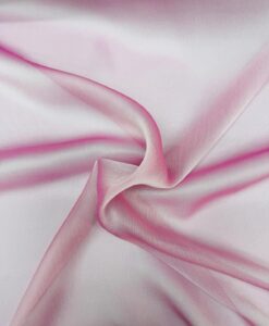 MOUSSELINE CHANGEANTE DEUX FILES ROSE ET BLANC