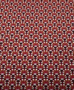 Coton imprimé paon rouge