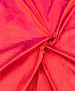 Tissu soie sauvage rouge et fuchsia