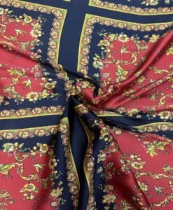 Satin imprimé carre de fleur