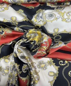 Satin imprimé chaine dore