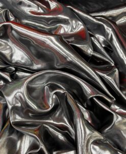 Alternative view of Satin lamé argent fond noir