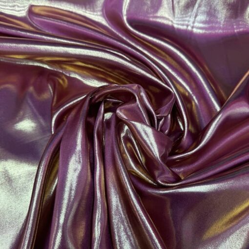 Satin lamé bordeaux et or