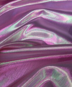Alternative view of Satin lamé rose pale changeant or et vert