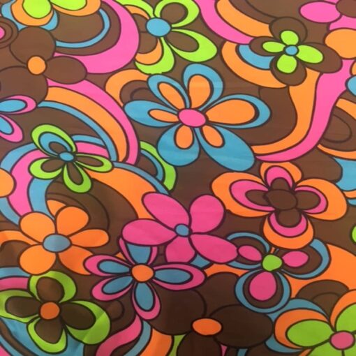 Tissu satin polyester imprimé sixteen