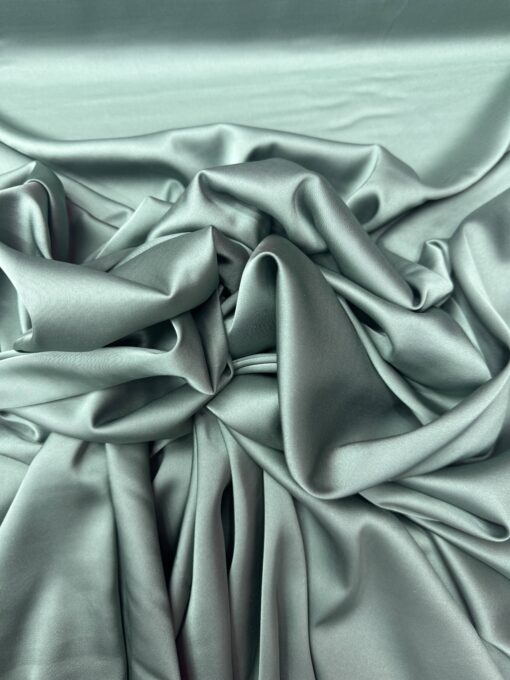 Satin touché de soie vert sauge – Image 2