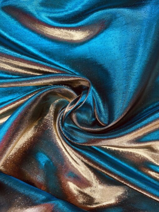 taffetas changeant turquoise et or