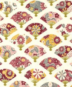 Tissu coton éventail japonais