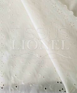 Tissu broderie anglaise écru