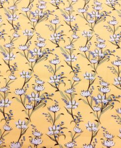 Tissu coton fleuris marguerite jaune 2