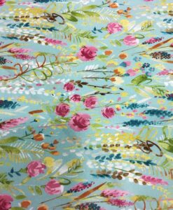 Tissu coton fleuve de fleurs