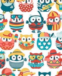 Tissu coton hibou d'été