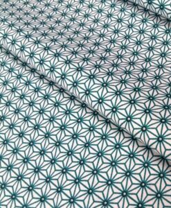 Tissu coton imprimé motif cube géométrique canard