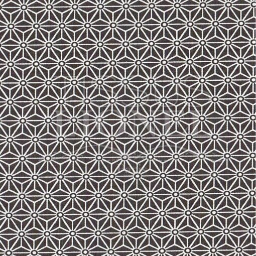 Tissu coton imprimé motif cube géométrique noir