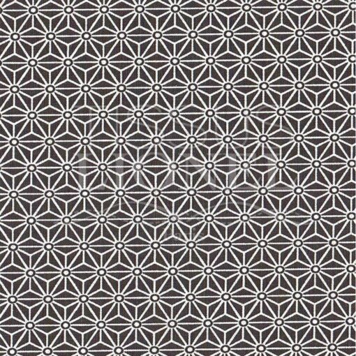 Tissu coton imprimé motif cube géométrique noir