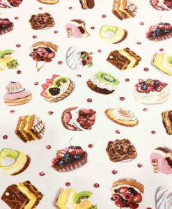 Tissu coton imprimé motif gourmandise