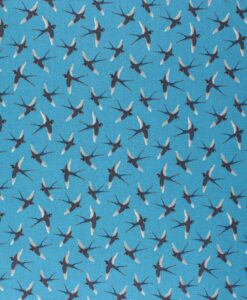 Tissu coton imprimé vol d'oiseau bleu