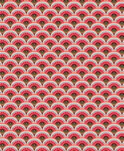 Tissu coton imprimé wazabi rouge