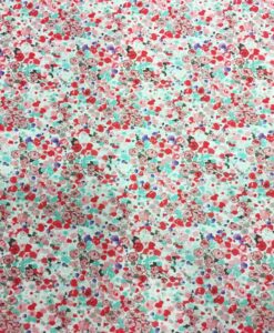 Tissu coton marguerite rouge