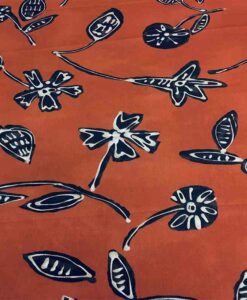 Tissu coton motif fleurs noir