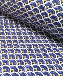Tissu coton nuage indigo
