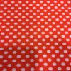 Tissu coton petit pois blanc sur fond rouge