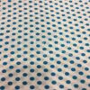 Tissu coton petit pois turquoise sur fond blanc