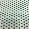 Tissu coton petit pois vert sur fond blanc