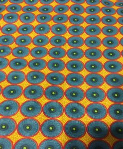 Tissu coton style Wax Africain batik jaune