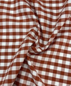 Tissu coton vichy terracotta