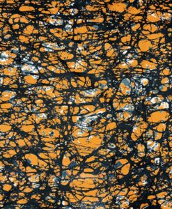 Tissu coton wax abstrait orange