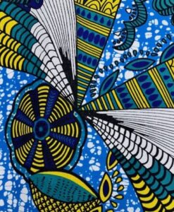 Tissu coton wax imprimé Ailes azur & soleil
