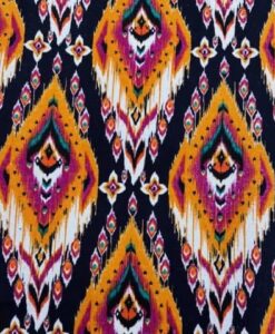 Tissu coton wax imprimé Ikat nuit d’or