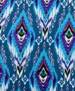 Tissu coton wax imprimé Ikat océan