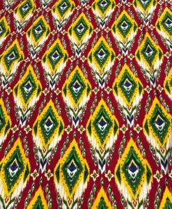 Tissu coton wax imprimé Ikat rubis
