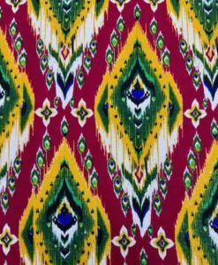 Tissu coton wax imprimé Ikat rubis